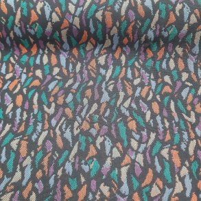 Rest m�belstof sort med m�ster bredde 141 * l�ngde 200 cm