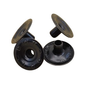 15 mm sort lakeret messing trykknapper  - pose m. 10 stk.