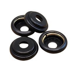 15 mm sort lakeret messing trykknapper  - pose m. 10 stk.