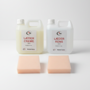 TM Stort l�derplejes�t (2x1 liter, klude og svampe)
