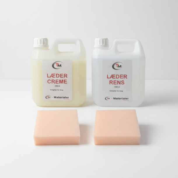 TM Stort l�derplejes�t (2x1 liter, klude og svampe)
