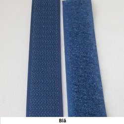 Burreb�nd / gribeb�nd - 20 mm, sort/hvid/Navy blue/Bl� (hel rulle p� 25 m)  