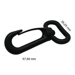 Karabinhage - sort, 25 mm