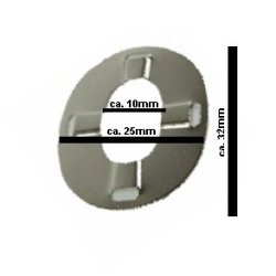 Bd / autovridere 18 mm. - ring med plade, pose med 10 stk