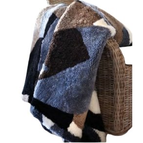 Unikt mosaik tppe af gte skind - til de kolde vinteraftener hel skind