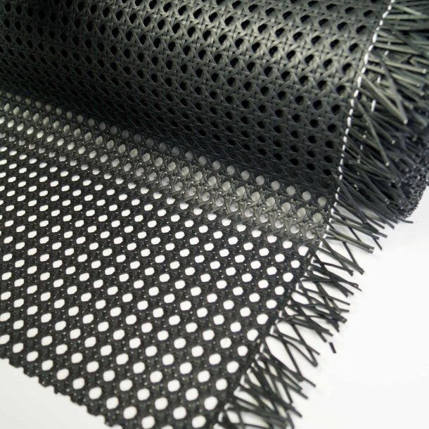 Rrflet eller "fransk flet" i plast-  60 cm bred sort