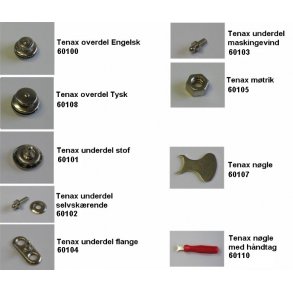 TENAX dele - V�lg mellem overdel, underdel, m�trik eller n�gle