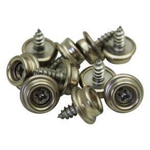 Rustfri skrue (del 5) - pose m. 10 stk., til 15 mm Trykknapper